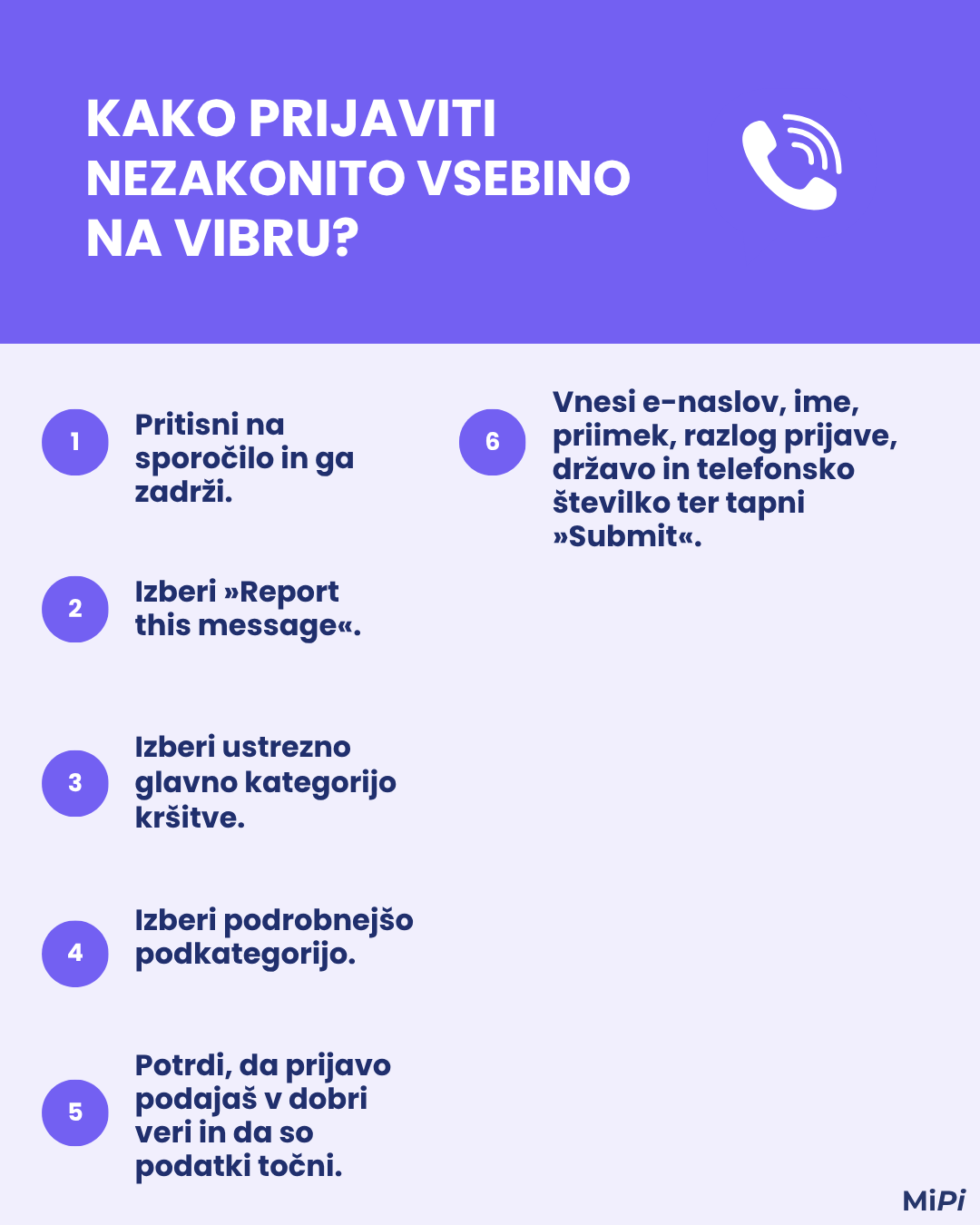 prijavne poti na  Vibru