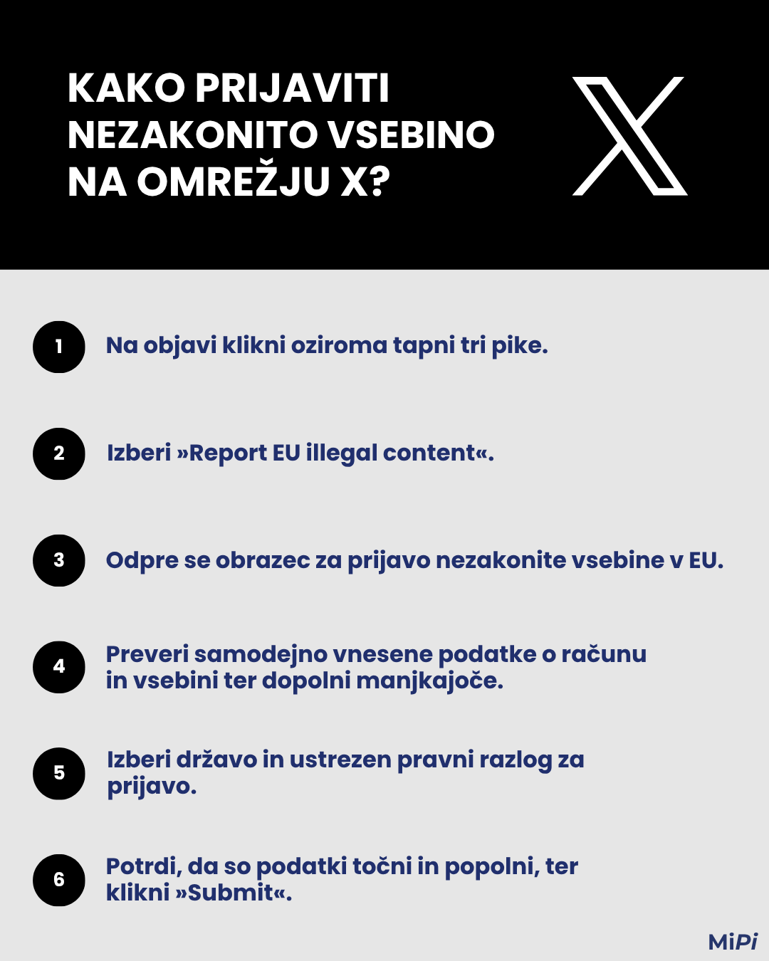 prijavne poti na  X